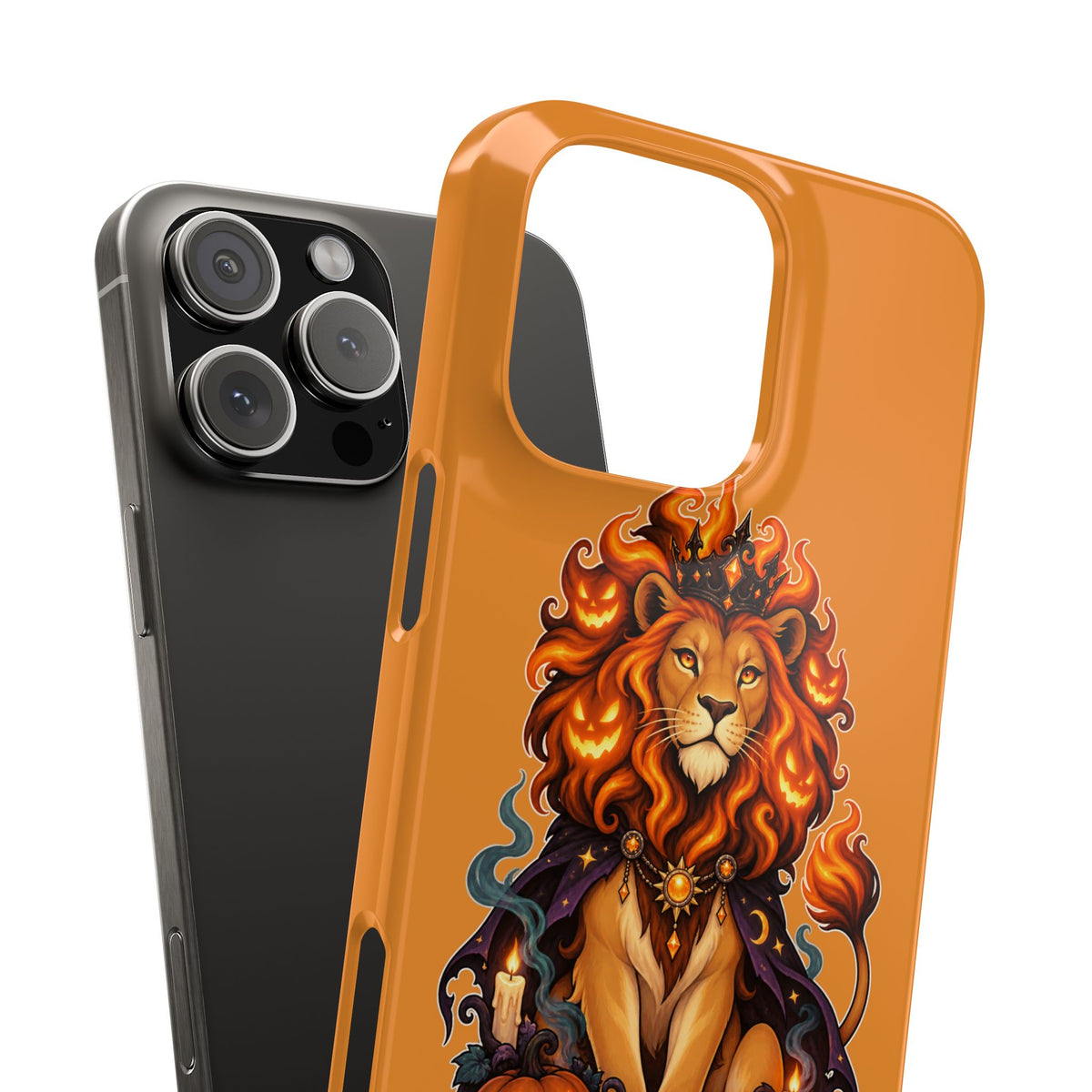 Leo Halloween Slim Phone Case — Orange Zodiac Lion Phone Cover