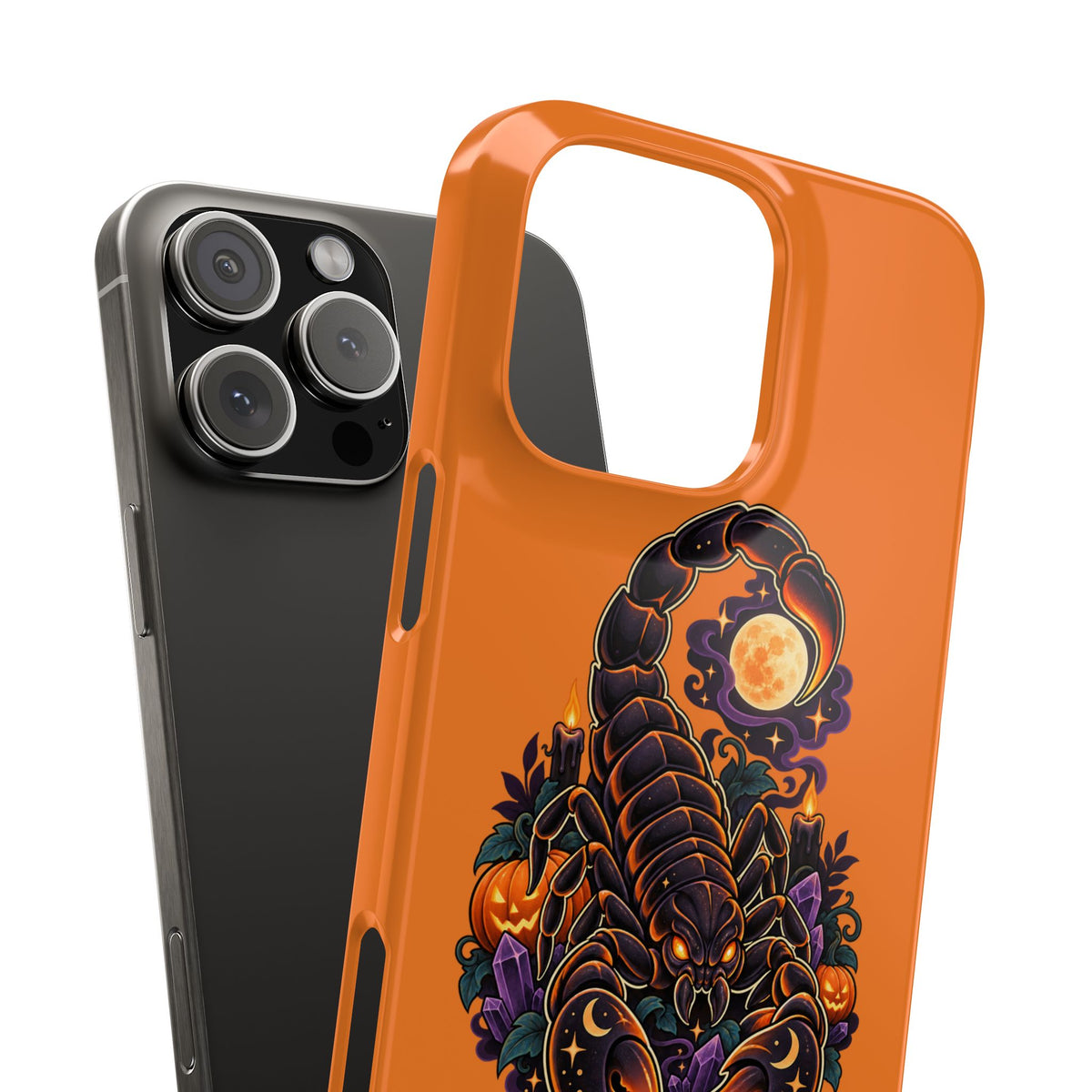 Scorpio Slim Phone Case — Halloween Orange Zodiac Scorpion Design