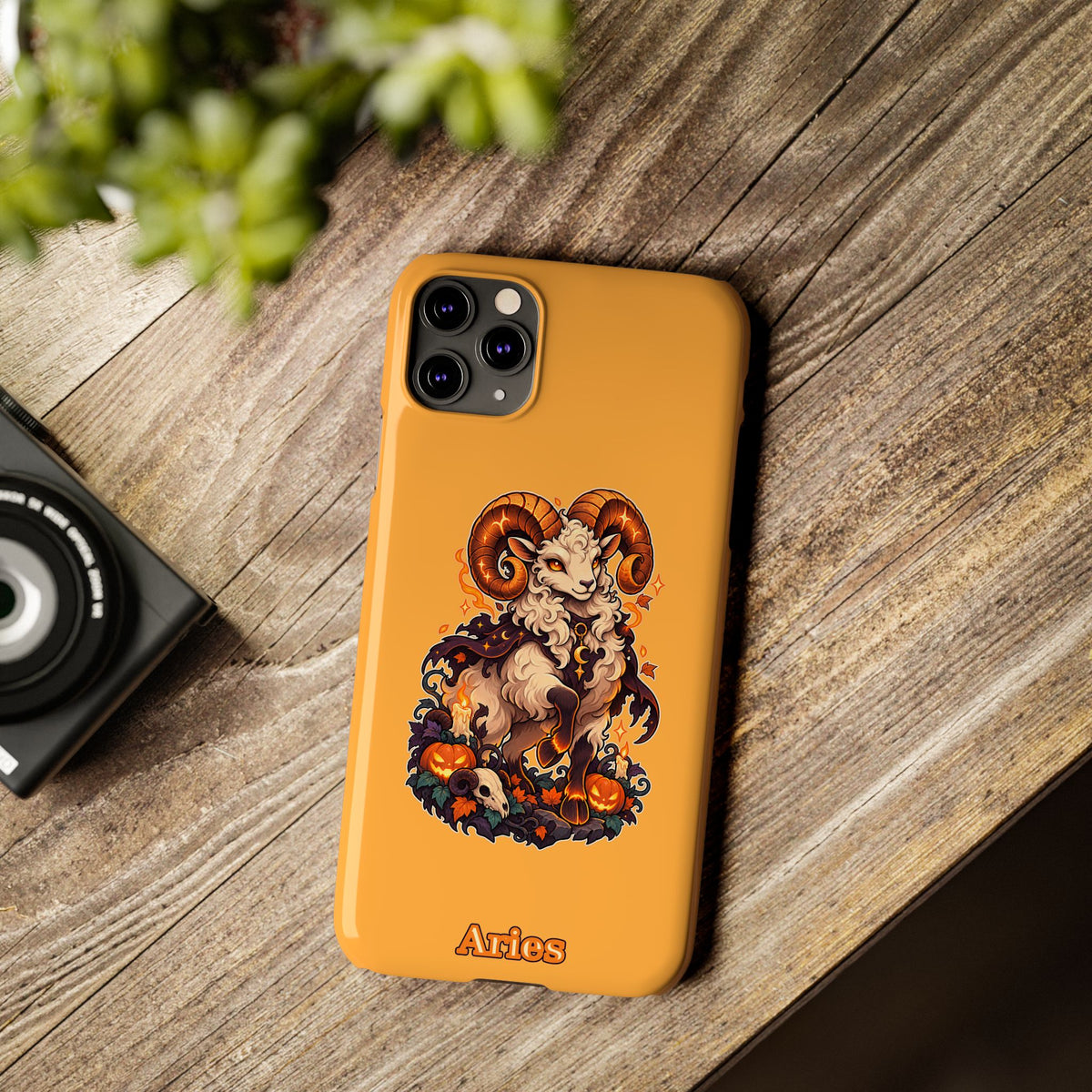 Aries Halloween Slim Phone Case — Ram Pumpkin Zodiac Phone Case
