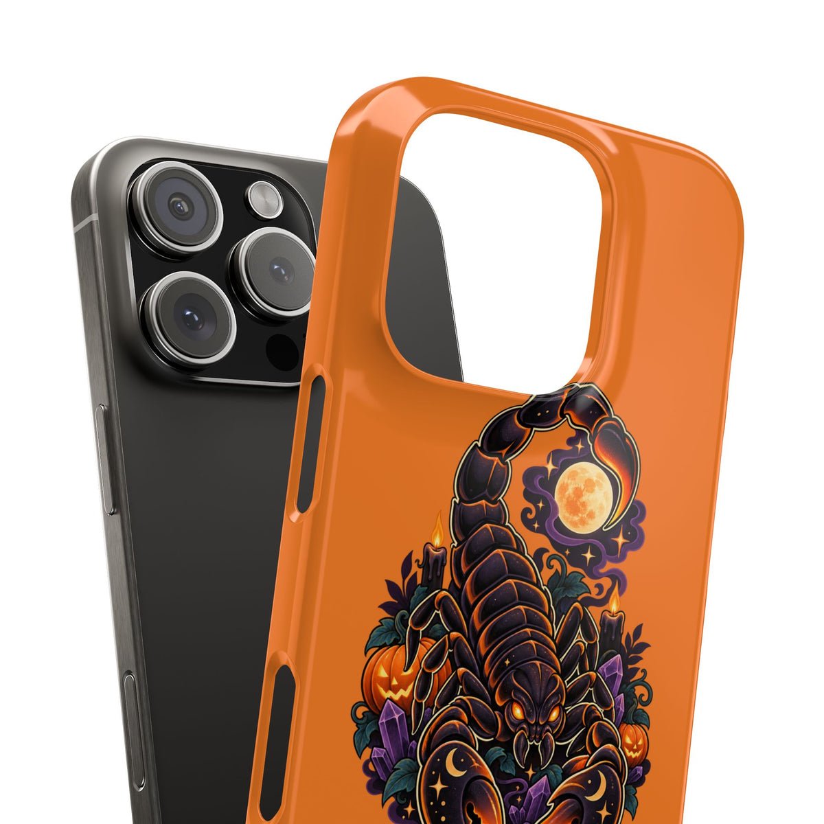 Scorpio Slim Phone Case — Halloween Orange Zodiac Scorpion Design