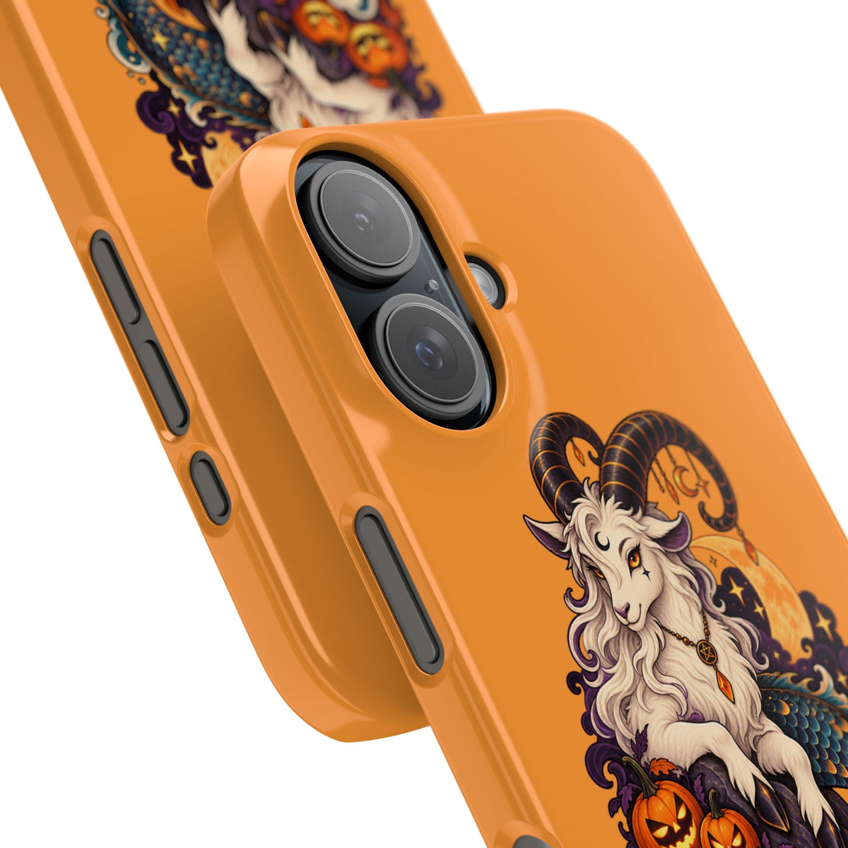Capricorn Halloween Slim Phone Case — Zodiac Sea-Goat Pumpkin Design