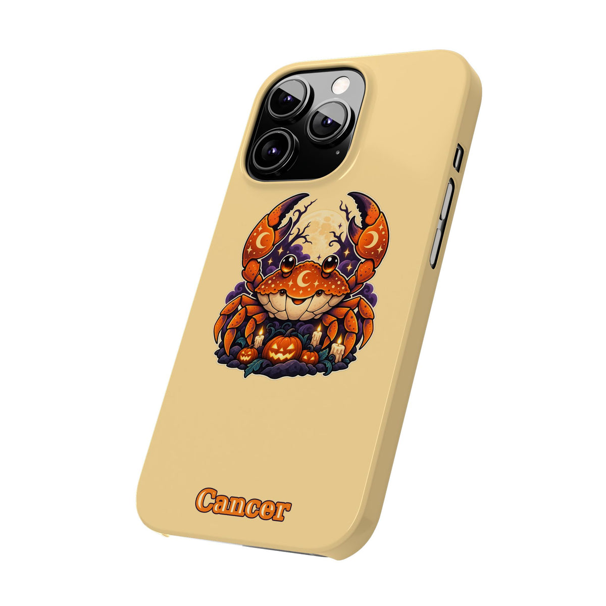 Cancer Zodiac Slim Phone Case — Halloween Pumpkin Crab