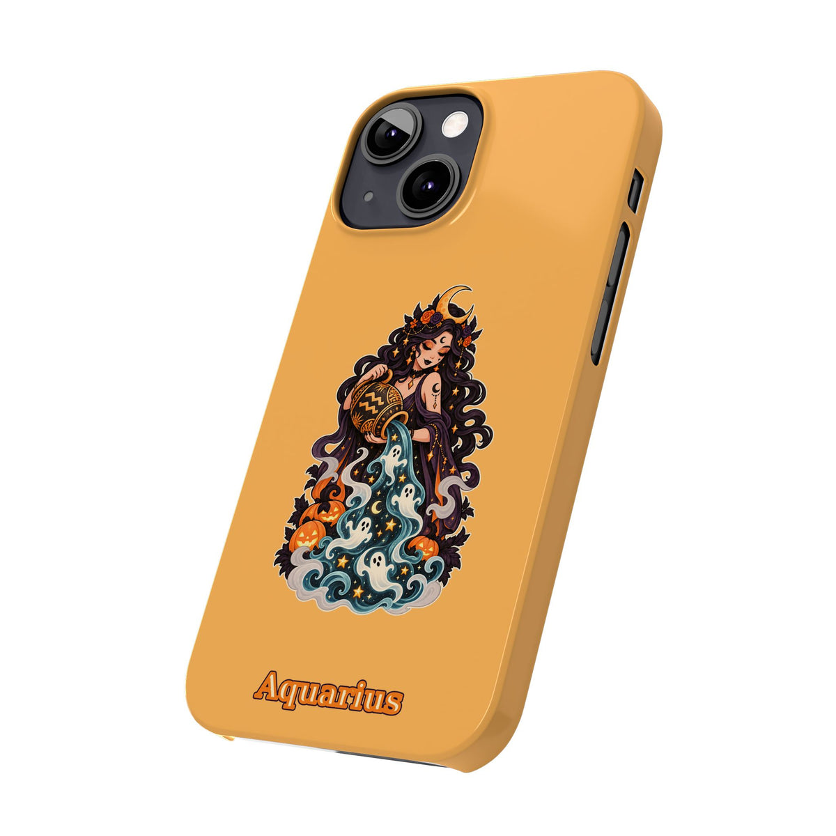 Aquarius Zodiac Slim Phone Case — Water-Bearer Halloween Astrology Design