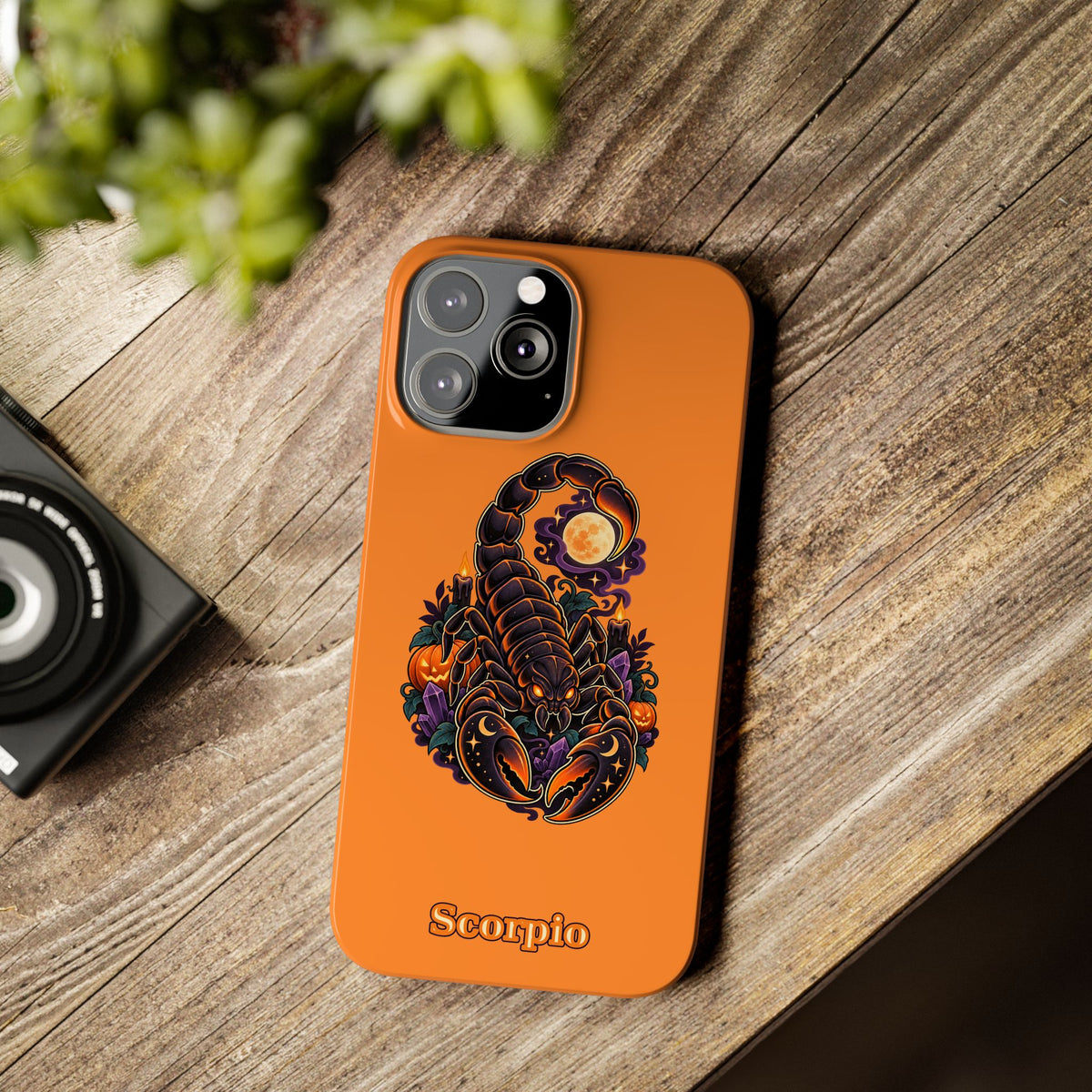 Scorpio Halloween Slim Phone Case — Orange Zodiac Scorpion Design