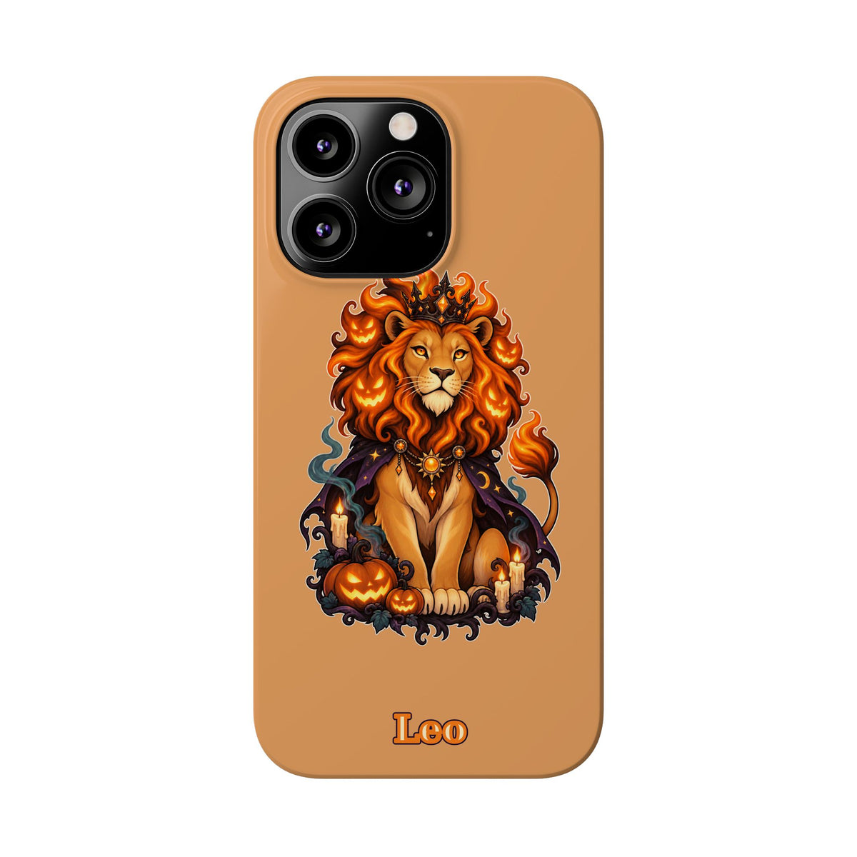 Leo Zodiac Slim Phone Case — Halloween Lion Astrology Design