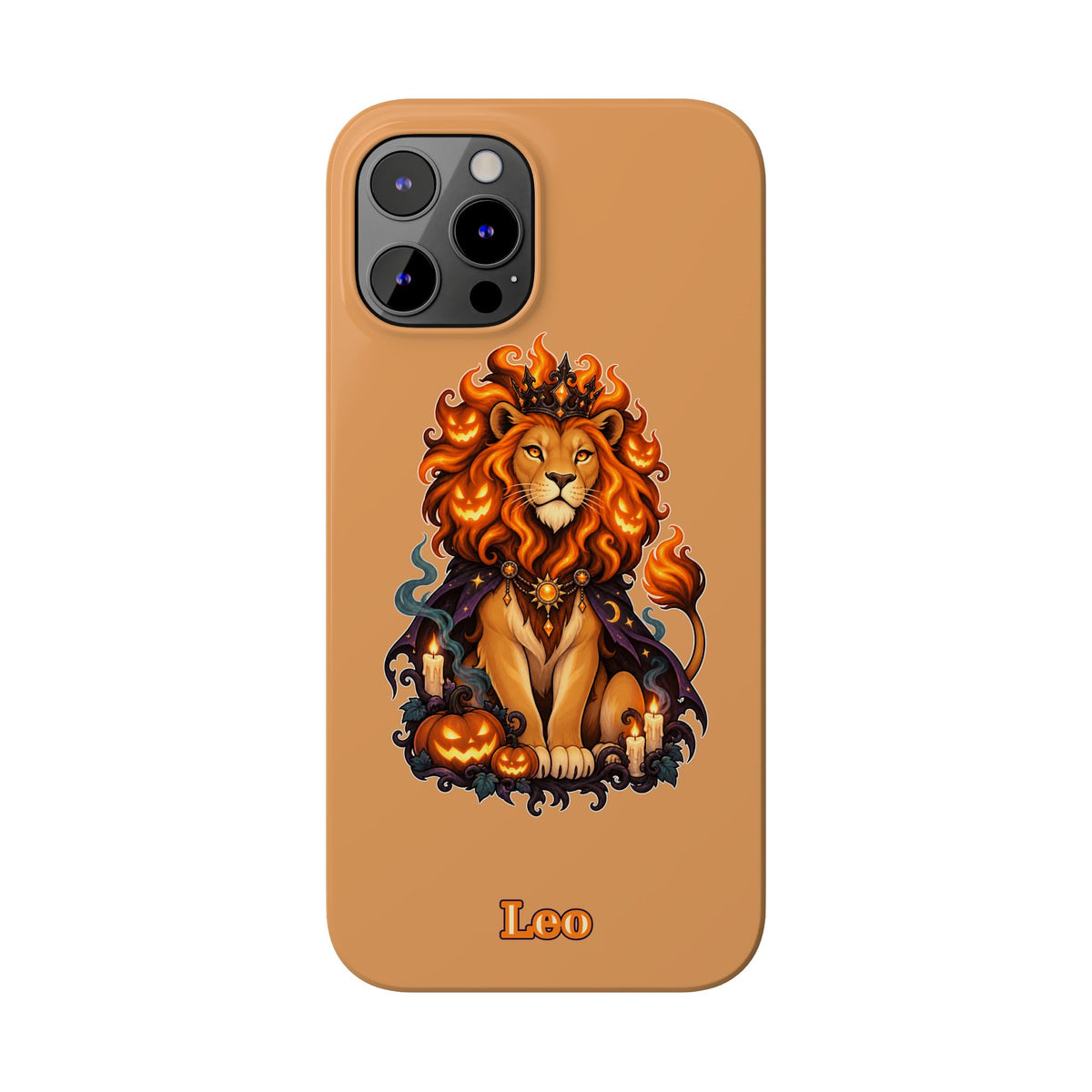 Leo Zodiac Slim Phone Case — Halloween Lion Astrology Design
