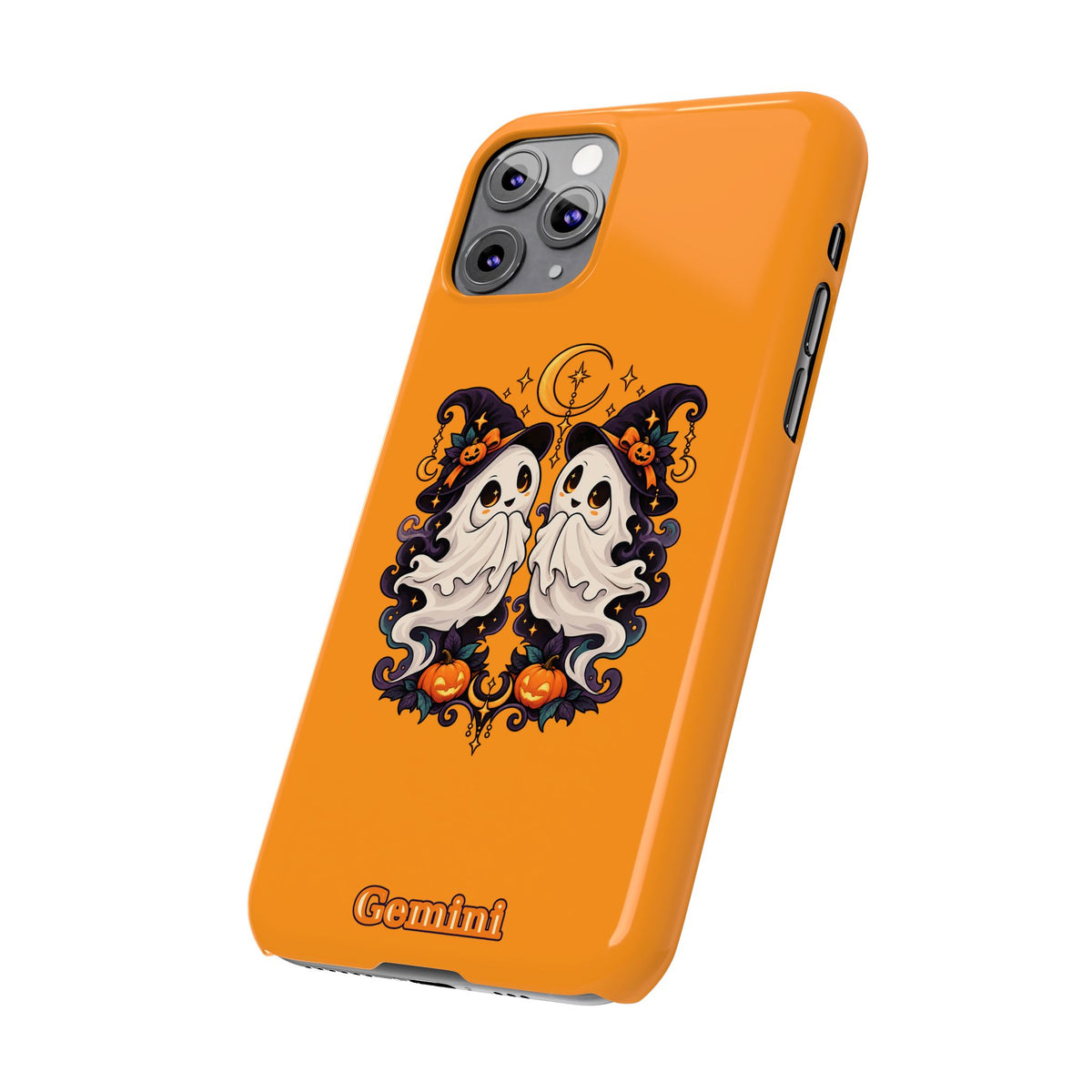 Gemini Halloween Slim Phone Case — Cute Twin Ghost Zodiac Design