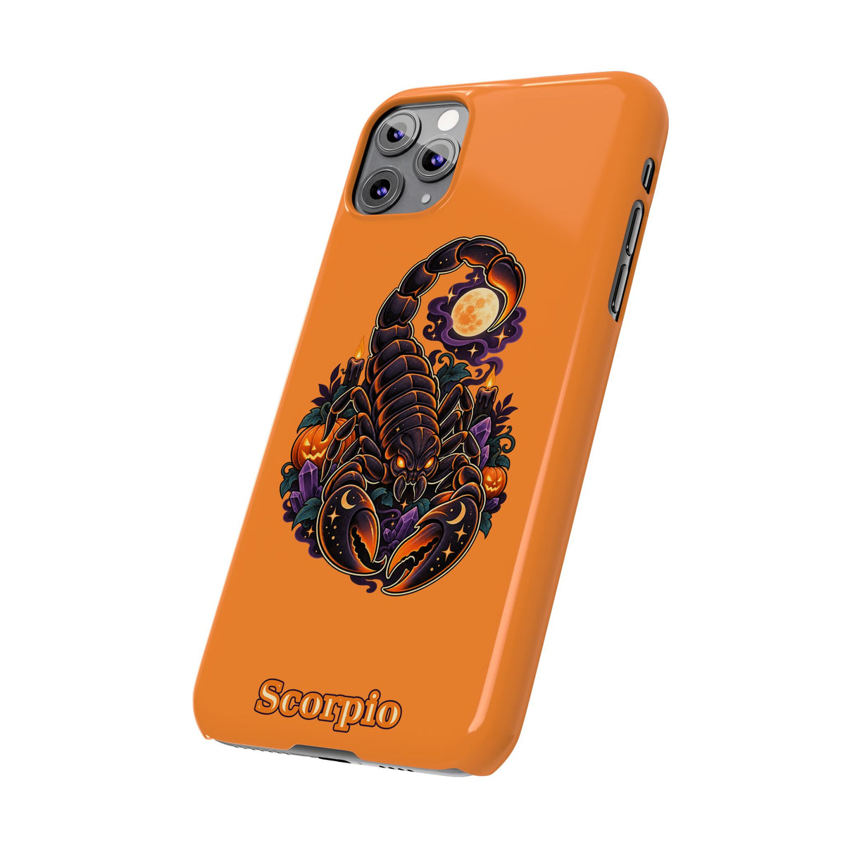 Scorpio Halloween Slim Phone Case — Orange Zodiac Scorpion Design