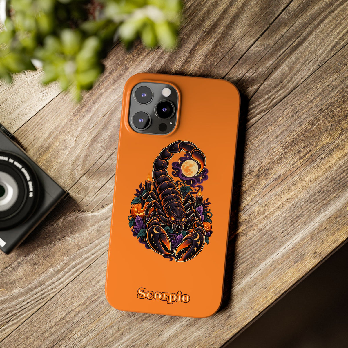 Scorpio Slim Phone Case – Halloween Orange Scorpion Zodiac Design