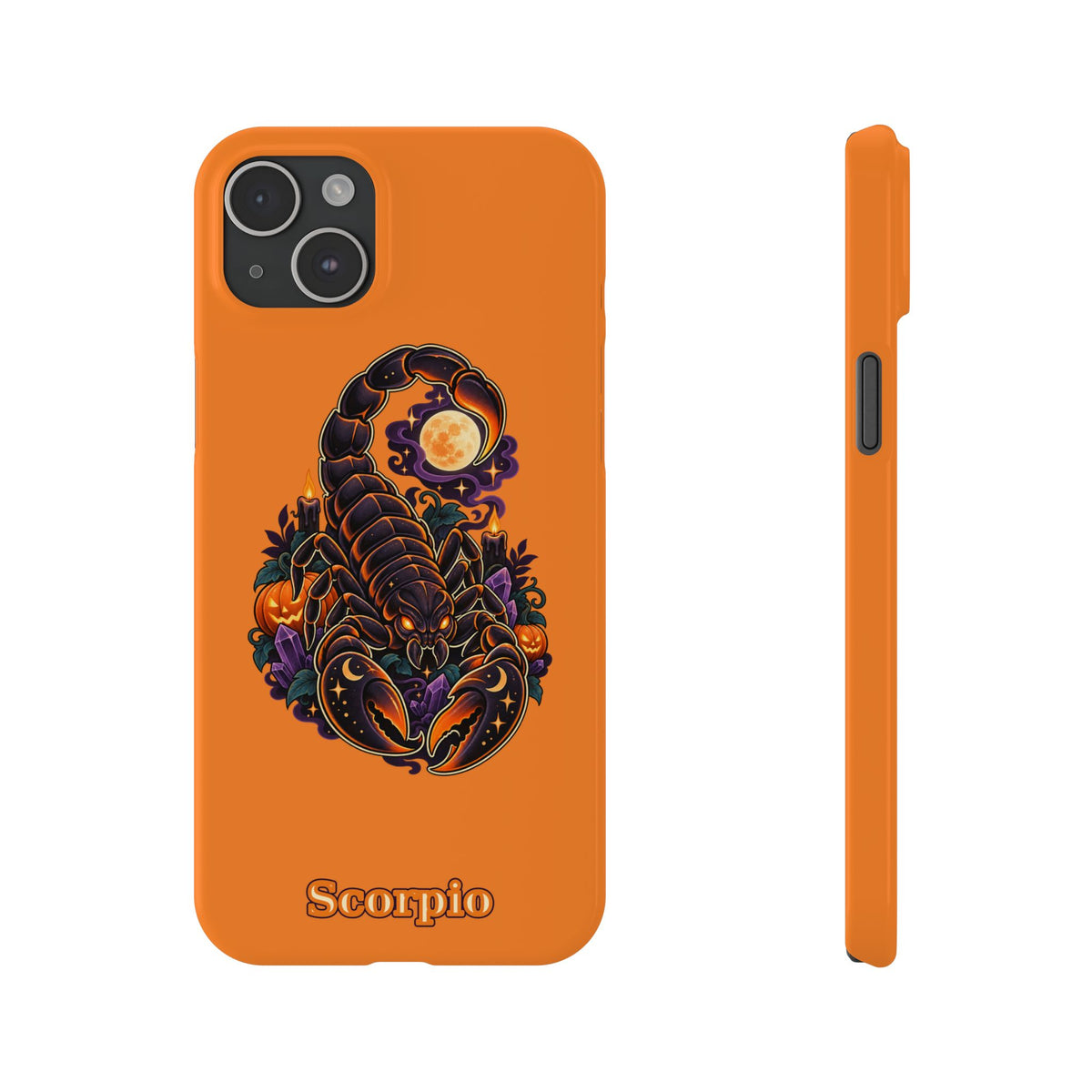 Scorpio Slim Phone Case – Halloween Orange Scorpion Zodiac Design