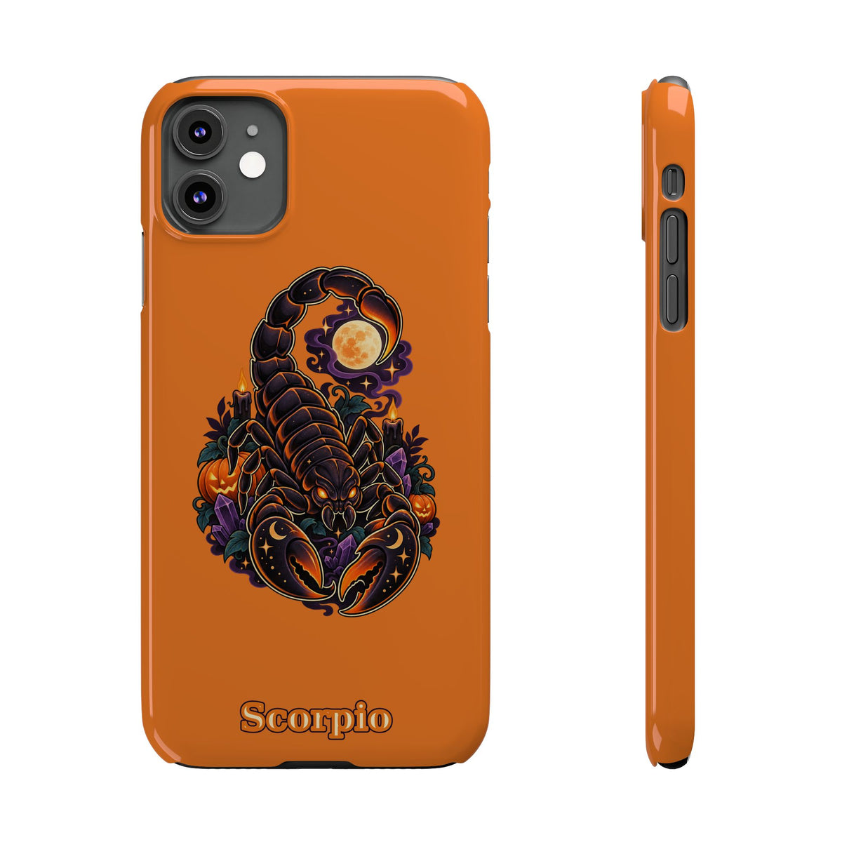 Scorpio Slim Phone Case — Halloween Orange Zodiac Scorpion Design