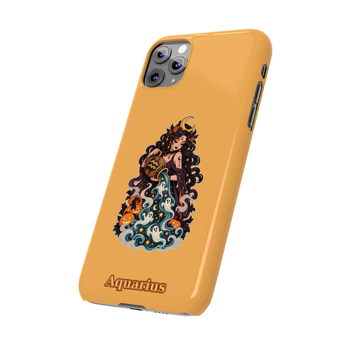 Aquarius Zodiac Slim Phone Case — Water-Bearer Halloween Astrology Design