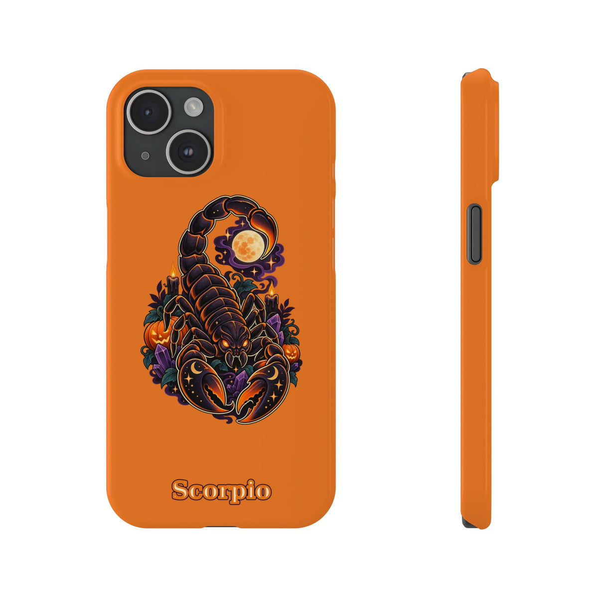 Scorpio Slim Phone Case — Halloween Orange Zodiac Scorpion Design