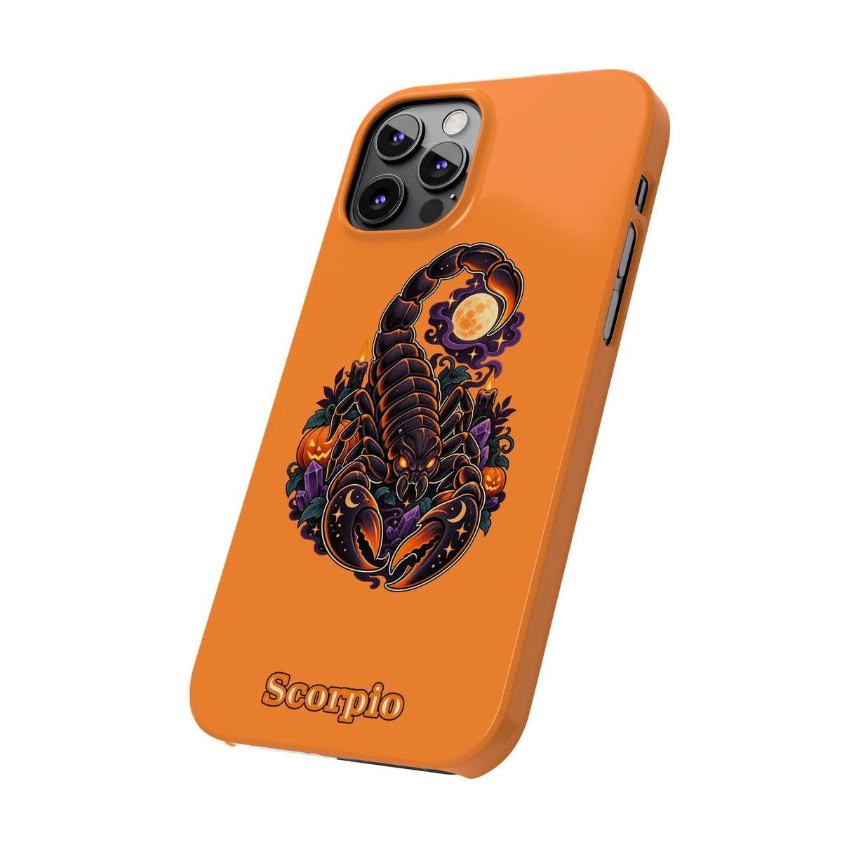 Scorpio Halloween Slim Phone Case — Orange Zodiac Scorpion Design
