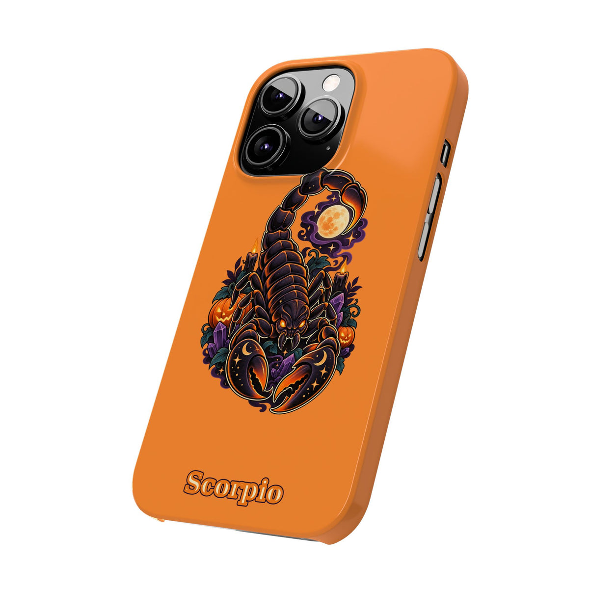 Scorpio Halloween Slim Phone Case — Orange Zodiac Scorpion Design