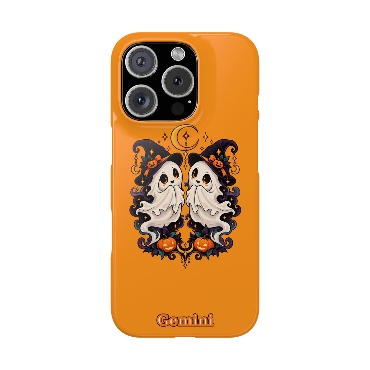 Gemini Halloween Slim Phone Case — Cute Twin Ghost Zodiac Design