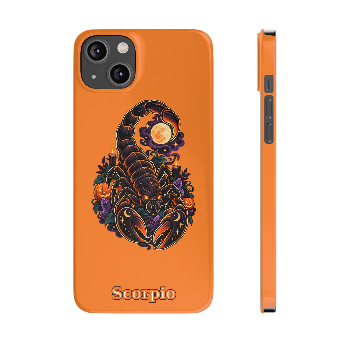 Scorpio Slim Phone Case – Halloween Orange Scorpion Zodiac Design