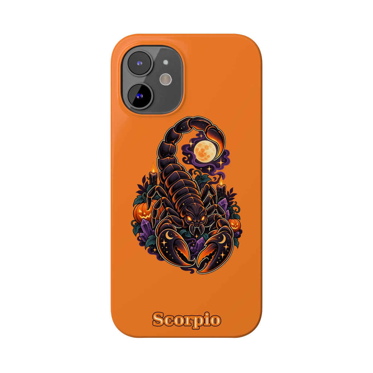 Scorpio Slim Phone Case — Halloween Orange Zodiac Scorpion Design