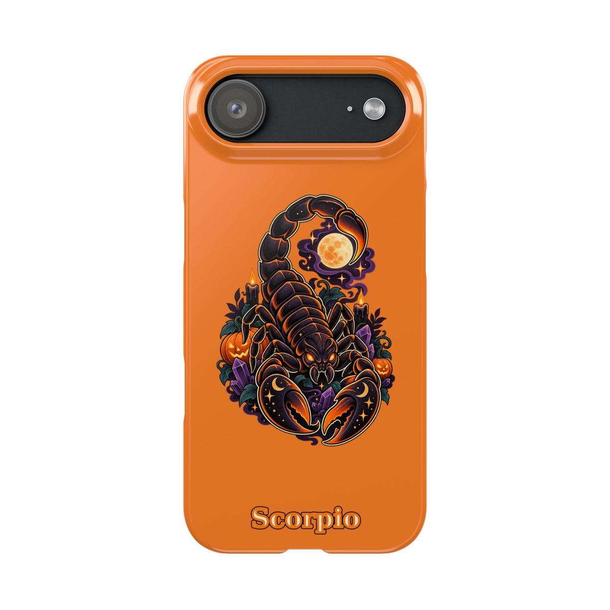 Scorpio Slim Phone Case — Halloween Orange Zodiac Scorpion Design