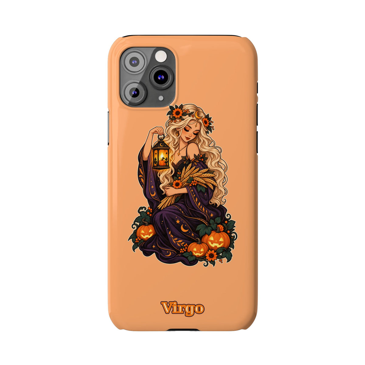 Virgo Zodiac Slim Phone Case — Autumn Harvest Witch Design
