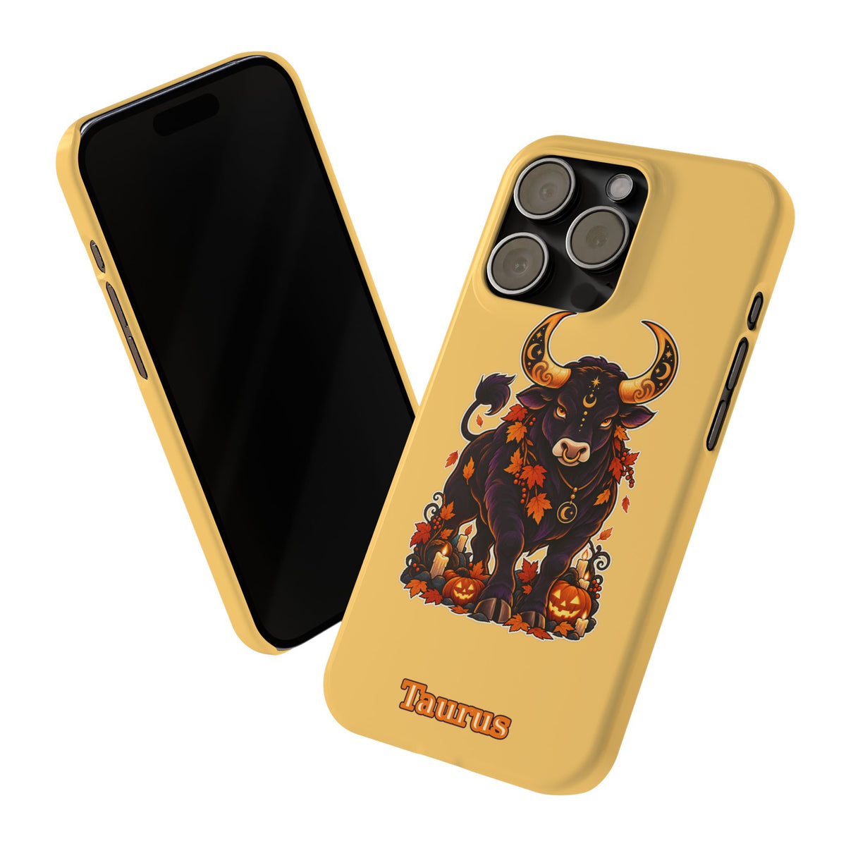 Taurus Slim Phone Case — Autumn Halloween Zodiac Bull Design