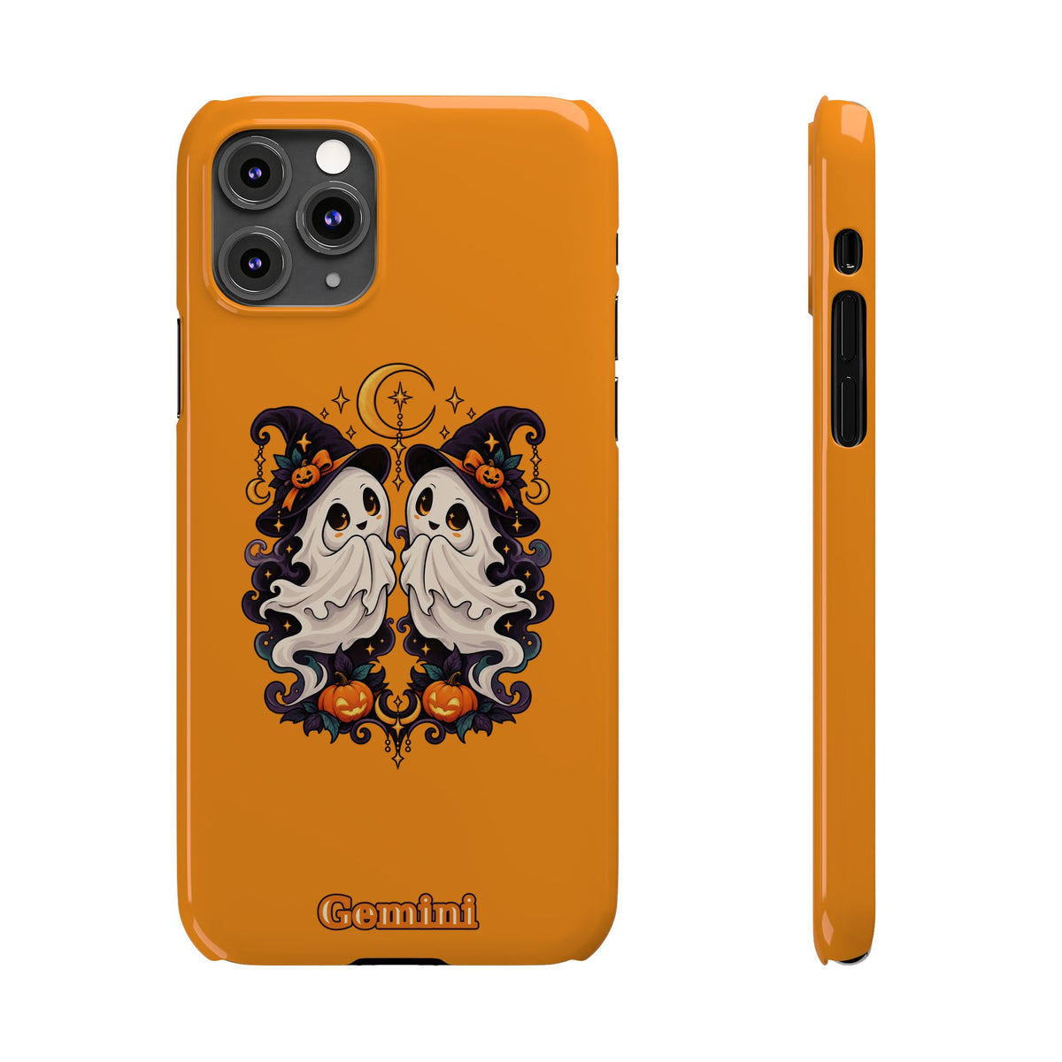 Gemini Halloween Slim Phone Case — Cute Twin Ghost Zodiac Design