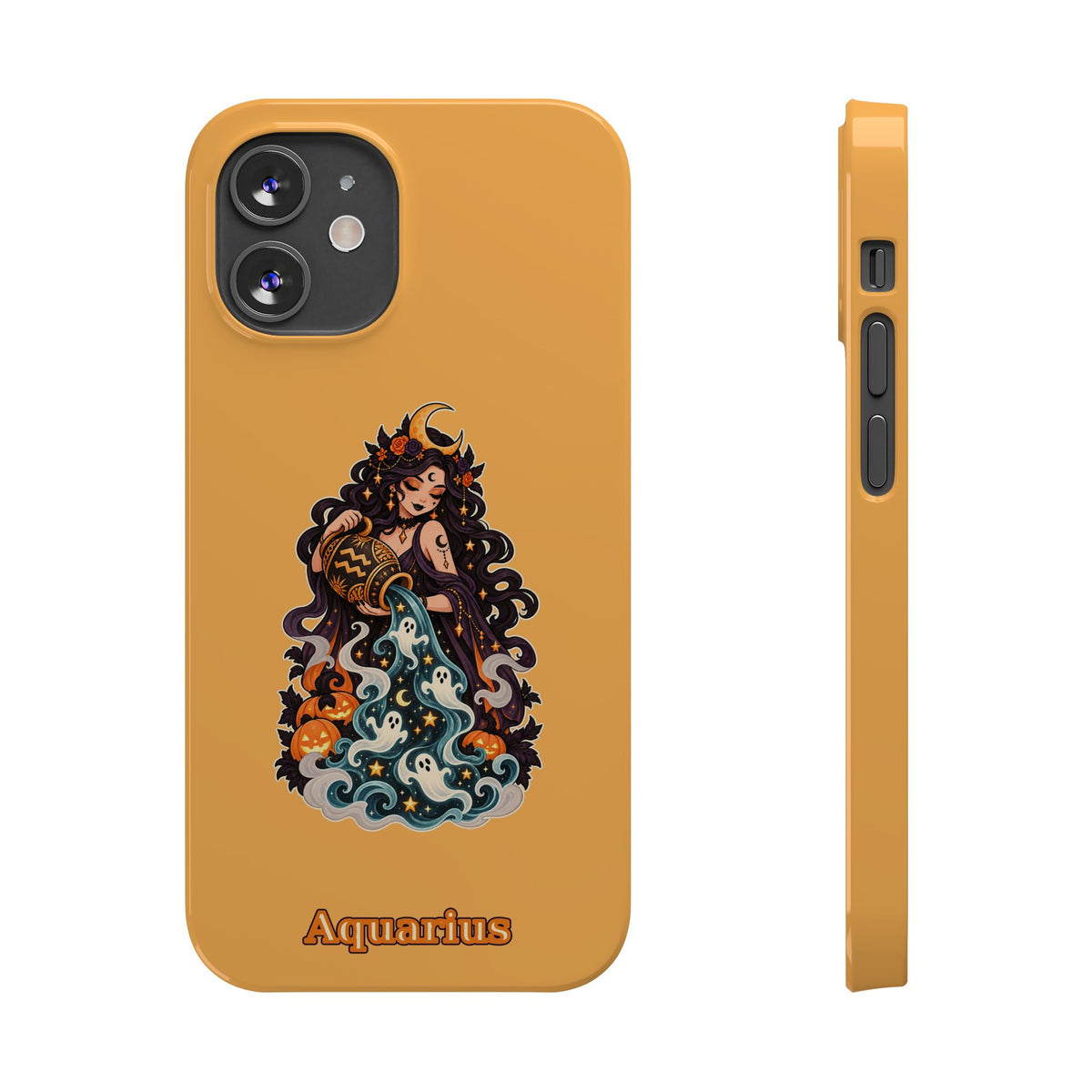 Aquarius Zodiac Slim Phone Case — Water-Bearer Halloween Astrology Design