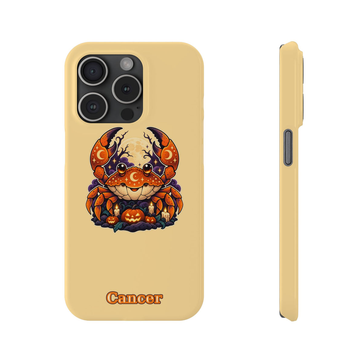 Cancer Zodiac Slim Phone Case — Halloween Pumpkin Crab