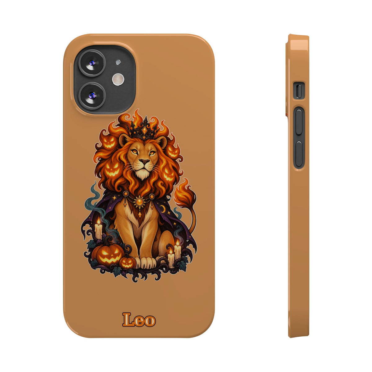 Leo Zodiac Slim Phone Case — Halloween Lion Astrology Design