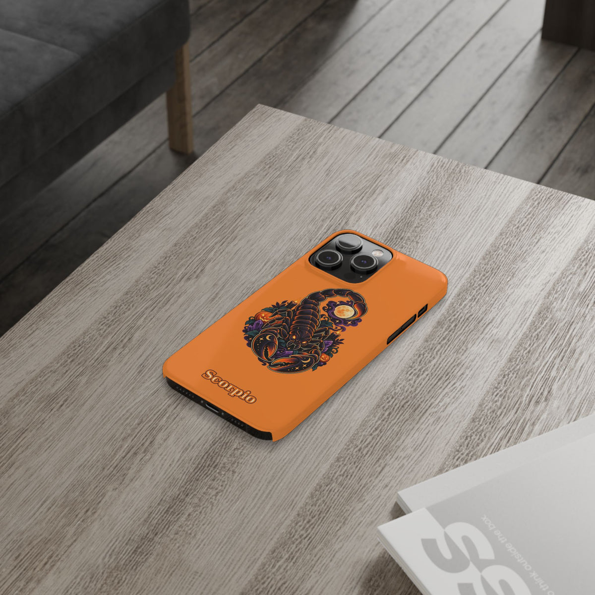 Scorpio Halloween Slim Phone Case — Orange Zodiac Scorpion Design