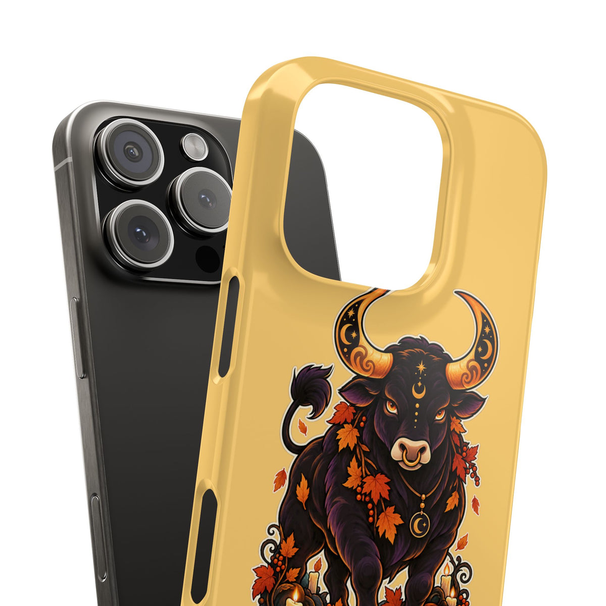 Taurus Slim Phone Case — Autumn Halloween Zodiac Bull Design