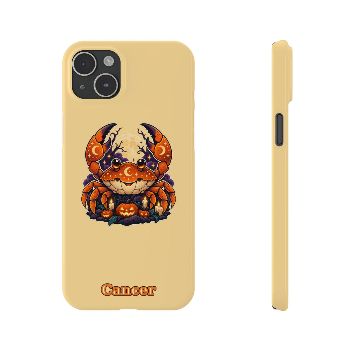 Cancer Zodiac Slim Phone Case — Halloween Pumpkin Crab
