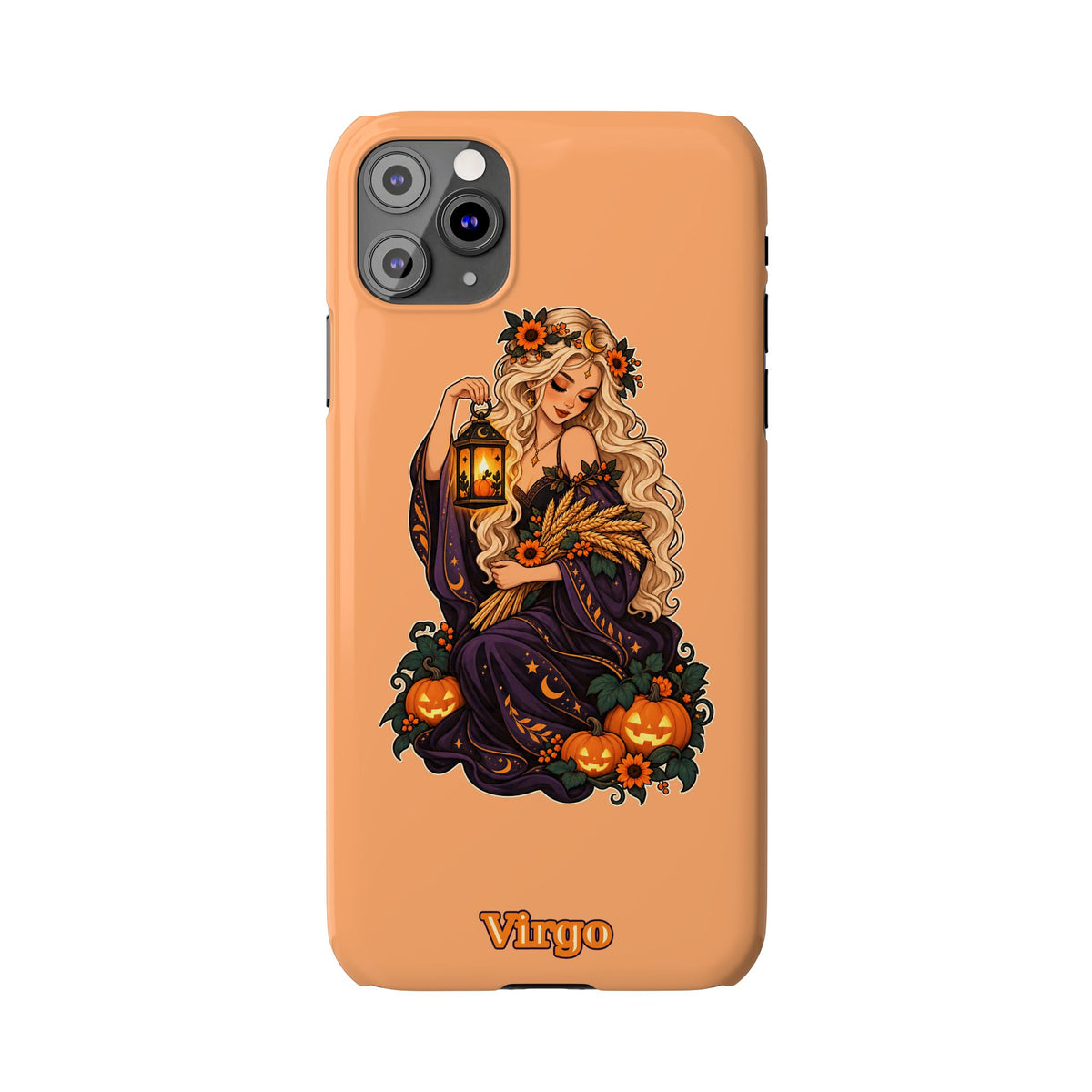 Virgo Zodiac Slim Phone Case — Autumn Harvest Witch Design