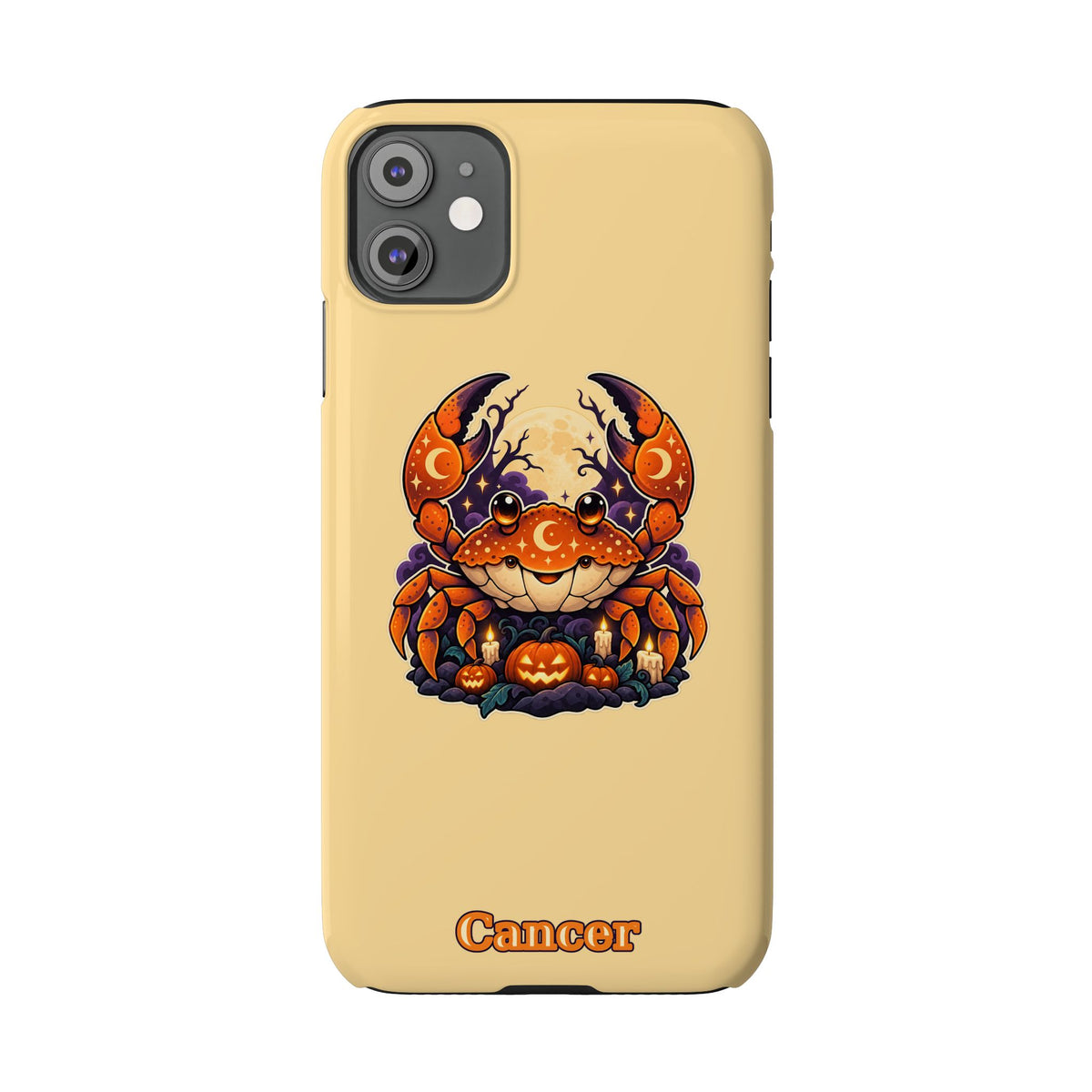 Cancer Zodiac Slim Phone Case — Halloween Pumpkin Crab