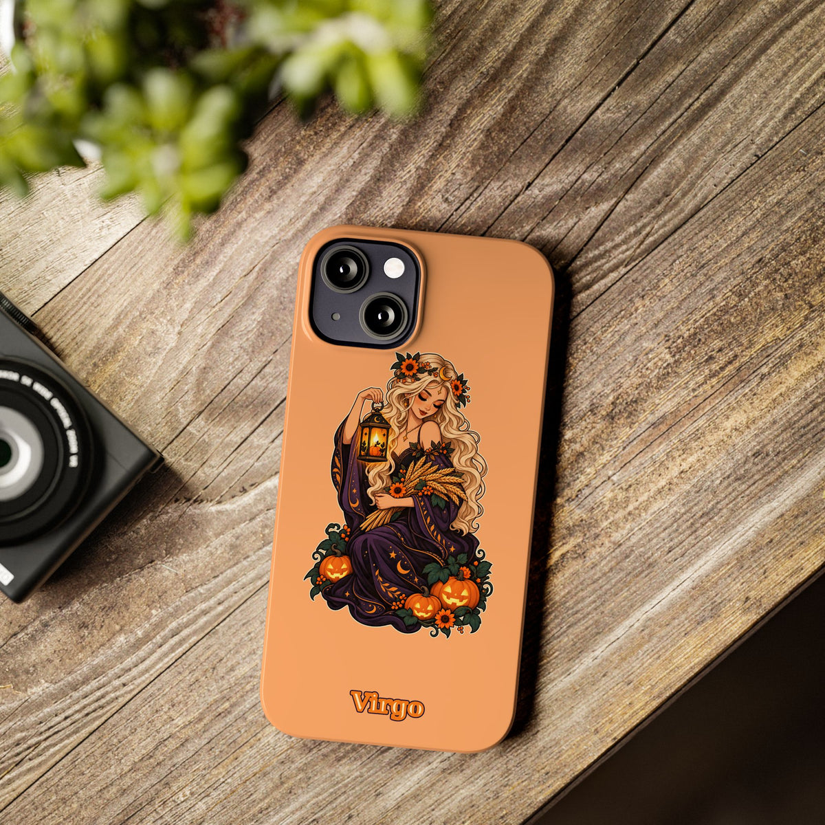 Virgo Zodiac Slim Phone Case — Autumn Harvest Witch Design
