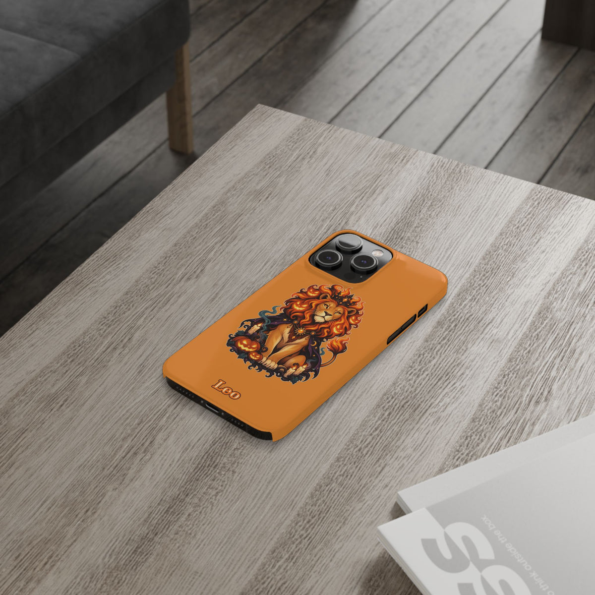 Leo Halloween Slim Phone Case — Orange Zodiac Lion Phone Cover