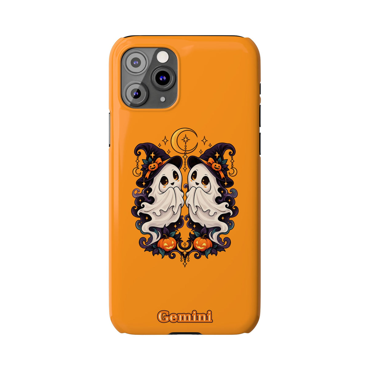 Gemini Halloween Slim Phone Case — Cute Twin Ghost Zodiac Design