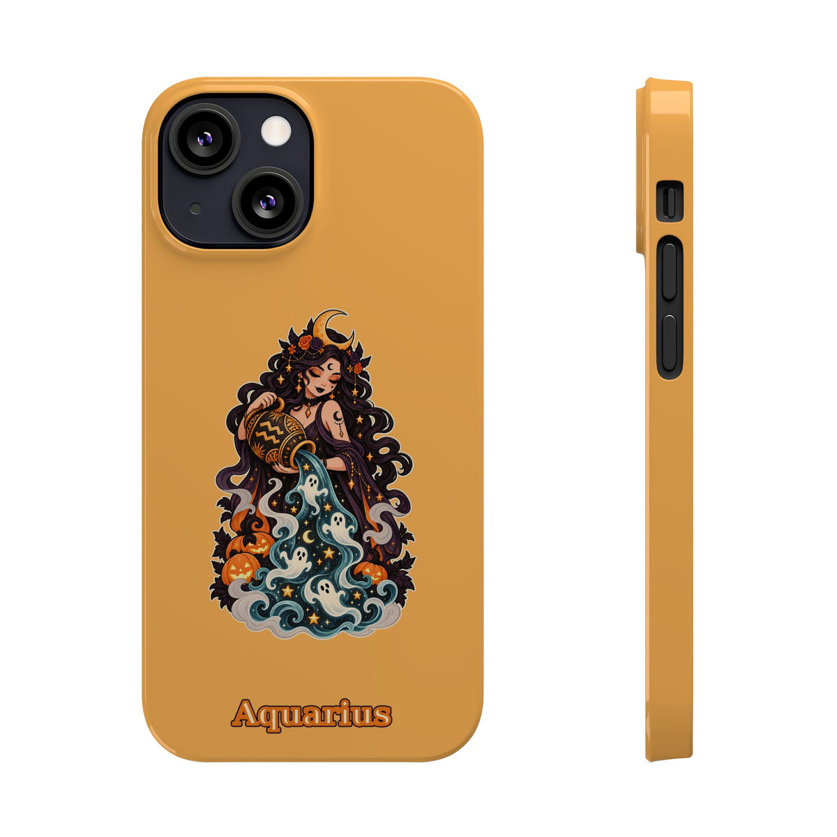 Aquarius Zodiac Slim Phone Case — Water-Bearer Halloween Astrology Design