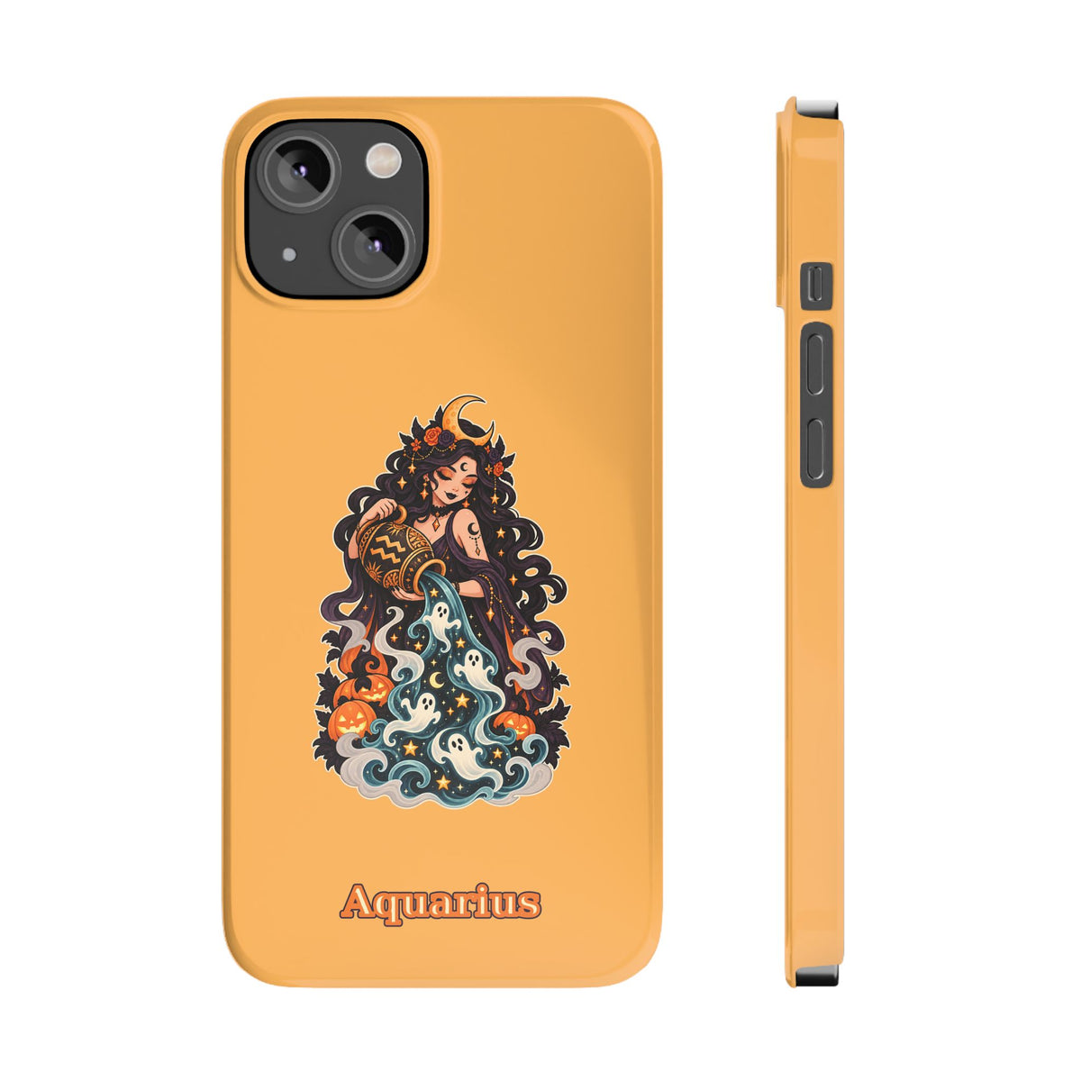 Aquarius Zodiac Slim Phone Case — Water-Bearer Halloween Astrology Design
