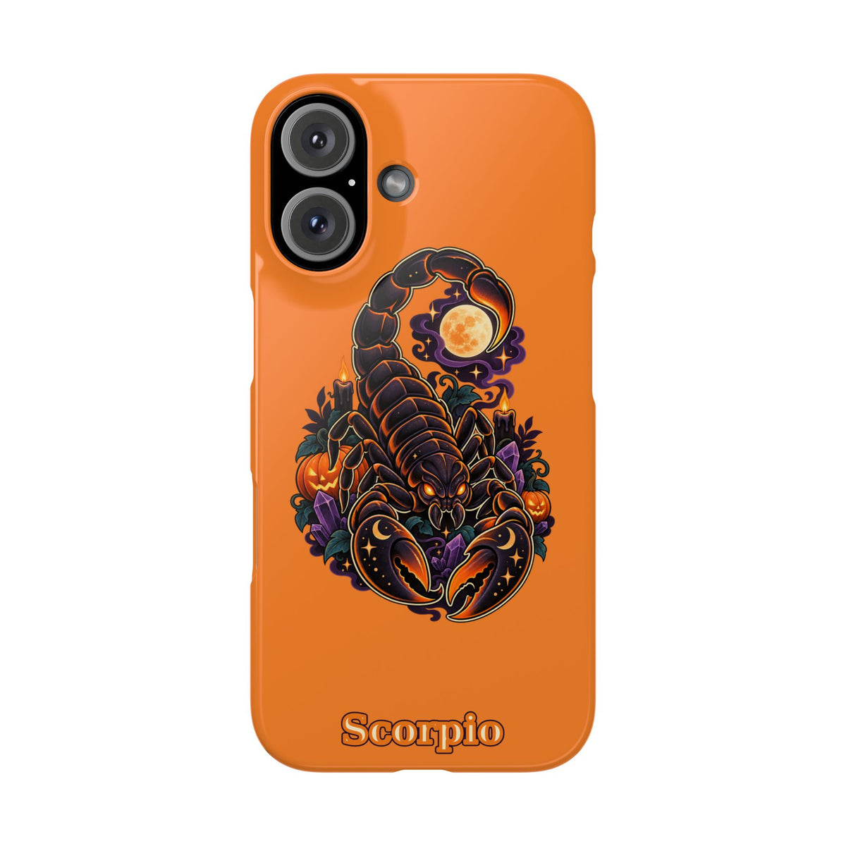 Scorpio Slim Phone Case – Halloween Orange Scorpion Zodiac Design