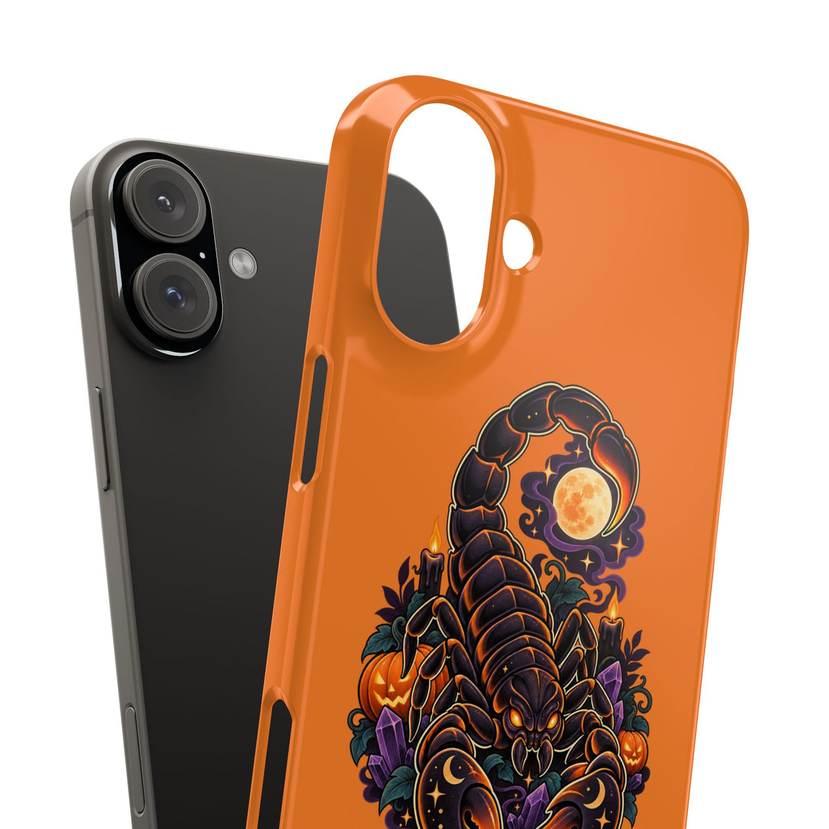 Scorpio Slim Phone Case — Halloween Orange Zodiac Scorpion Design