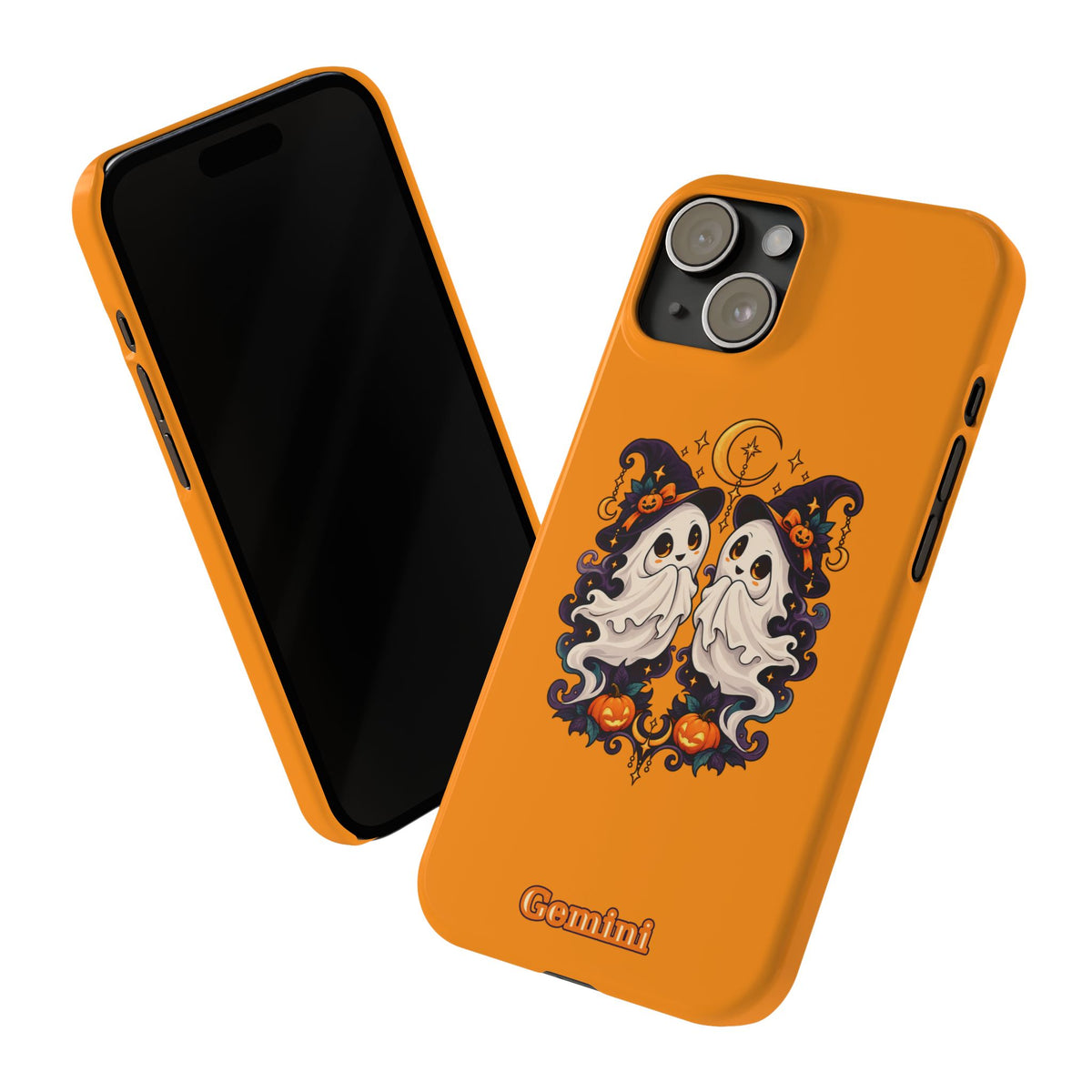 Gemini Halloween Slim Phone Case — Cute Twin Ghost Zodiac Design