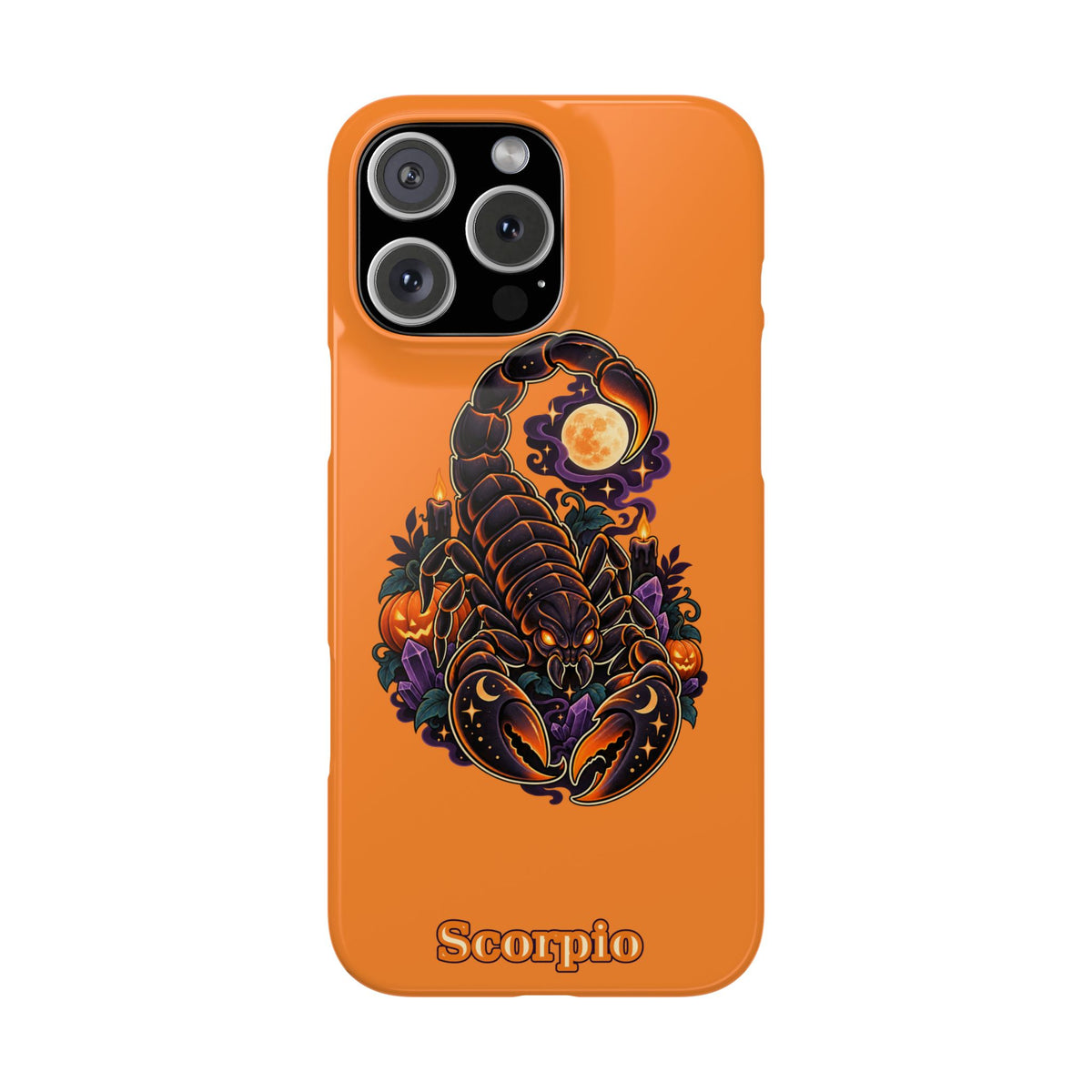 Scorpio Halloween Slim Phone Case — Orange Zodiac Scorpion Design