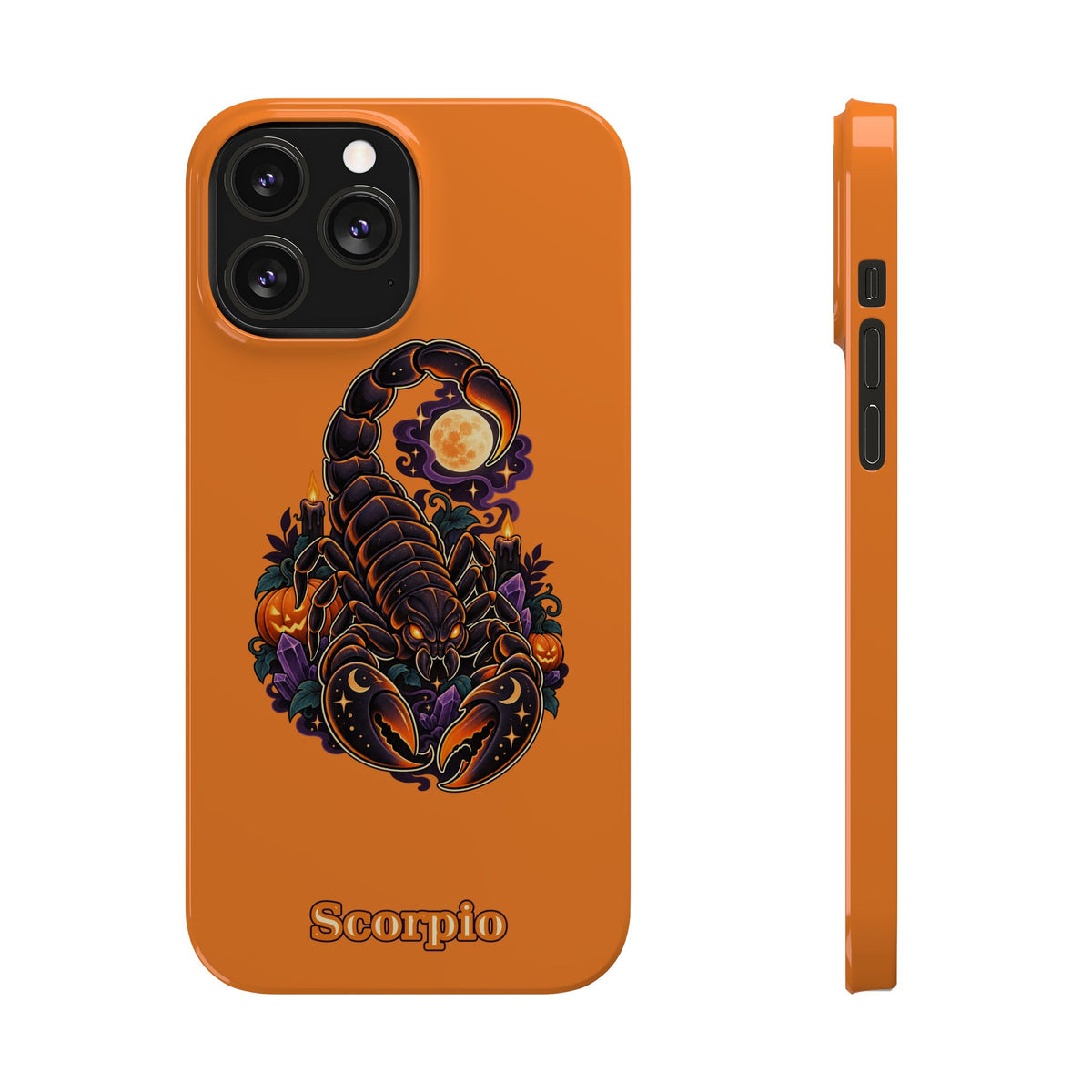 Scorpio Slim Phone Case – Halloween Orange Scorpion Zodiac Design