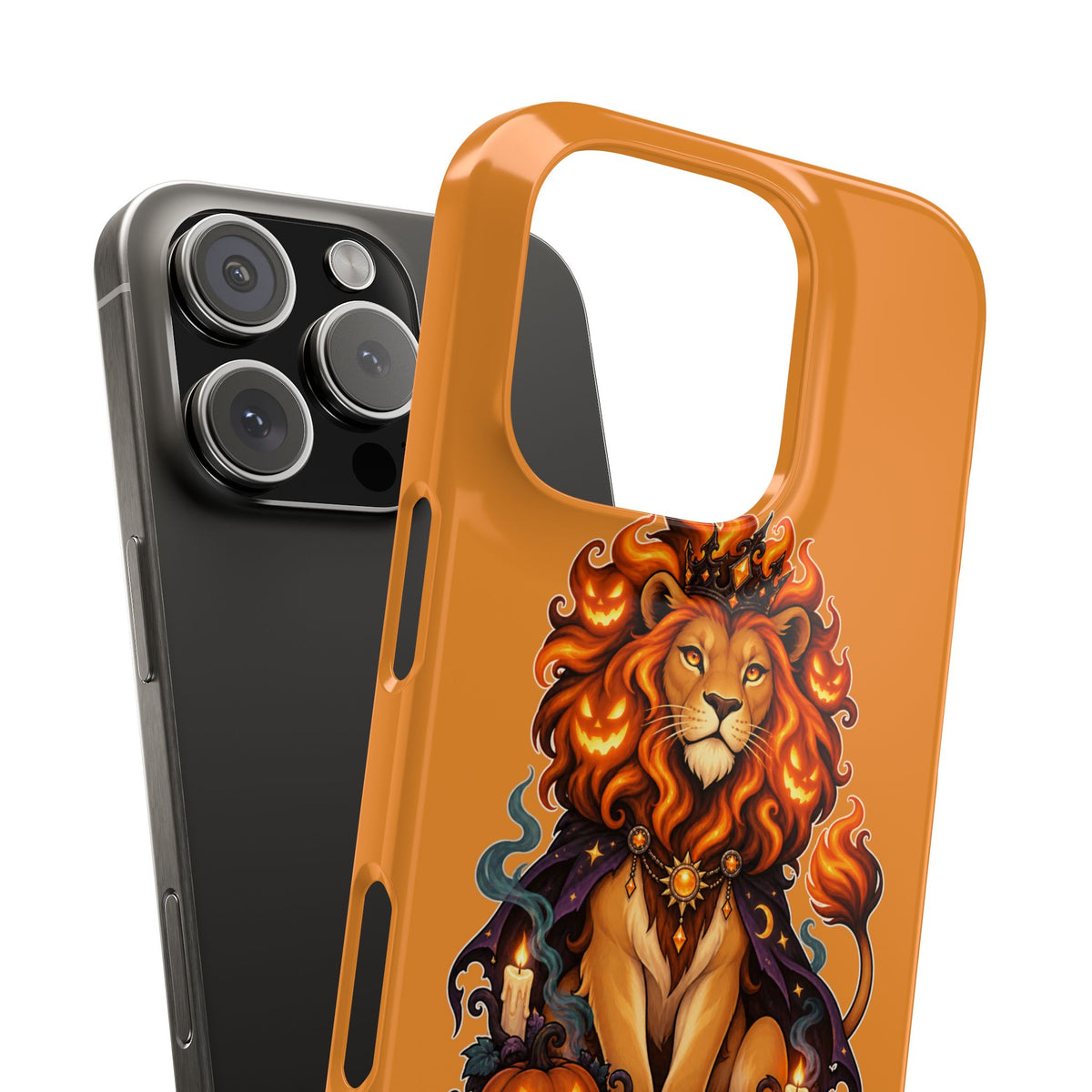Leo Halloween Slim Phone Case — Orange Zodiac Lion Phone Cover