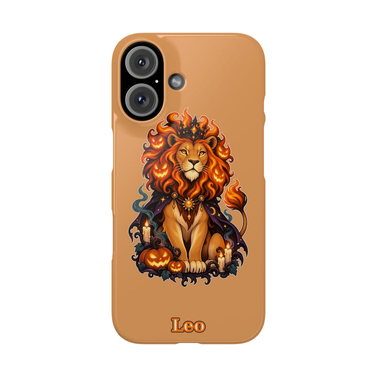 Leo Zodiac Slim Phone Case — Halloween Lion Astrology Design