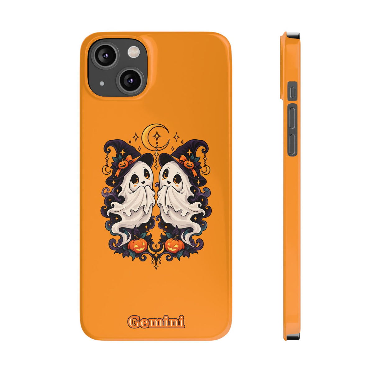 Gemini Halloween Slim Phone Case — Cute Twin Ghost Zodiac Design