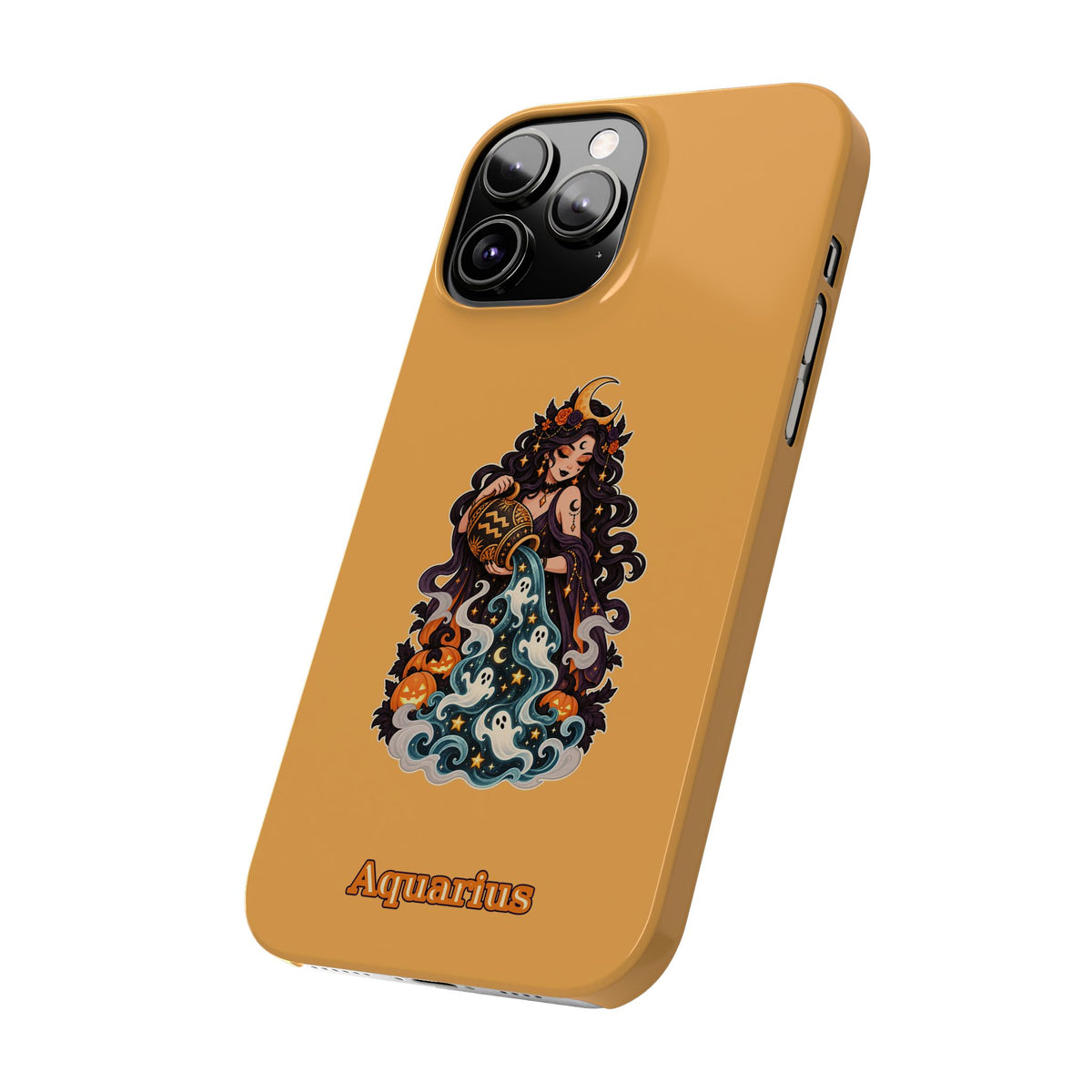 Aquarius Zodiac Slim Phone Case — Water-Bearer Halloween Astrology Design