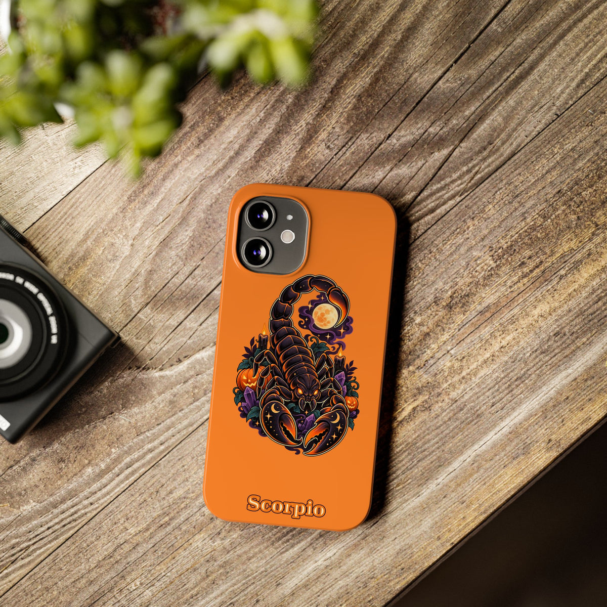 Scorpio Slim Phone Case – Halloween Orange Scorpion Zodiac Design