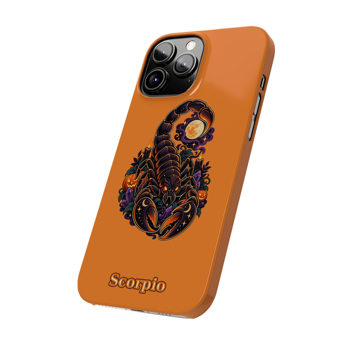 Scorpio Halloween Slim Phone Case — Orange Zodiac Scorpion Design